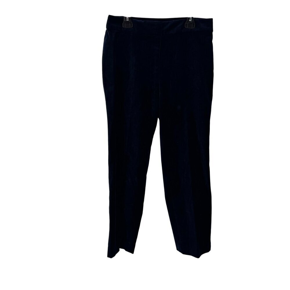 Kate Spade Navy Velvet Flat Front Capri Pants Womens Size 6